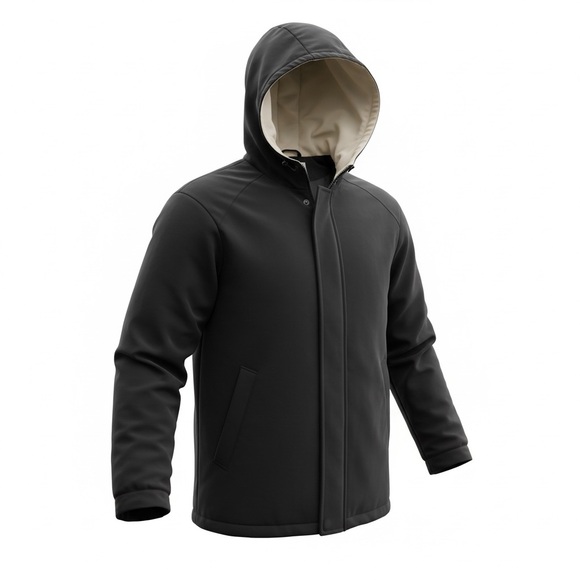 Gorgio Morandi Jackets & Blazers - Black Raincoat/Windbreaker with Hood